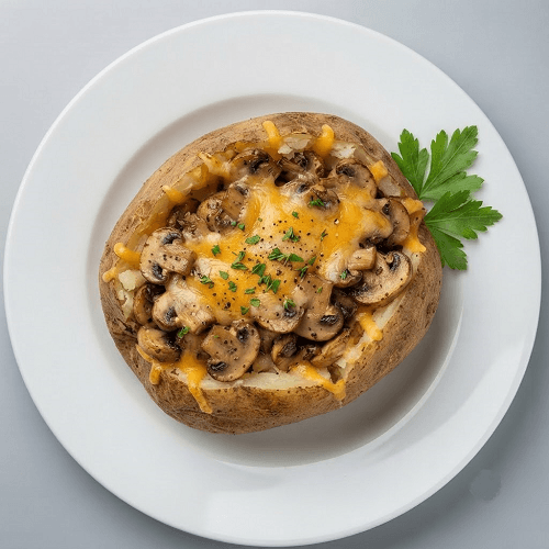 Baked Potato With Cheese & Mushroom 