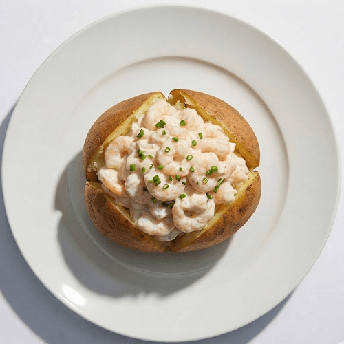 Baked Potato With Prawn Mayo 