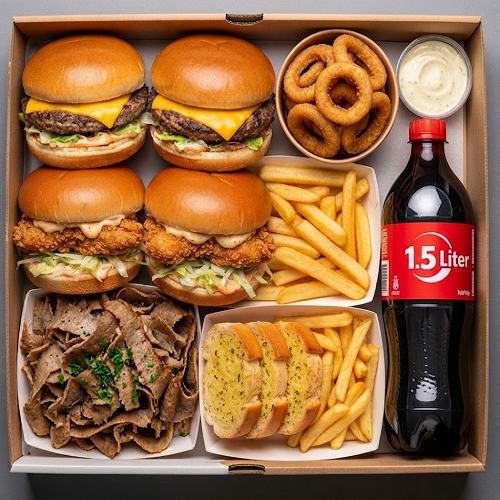 Family Mixed Burger Box Meal 