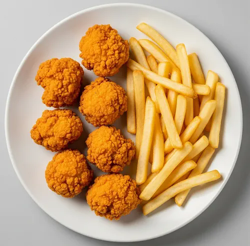 Chicken Poppers With Chips 